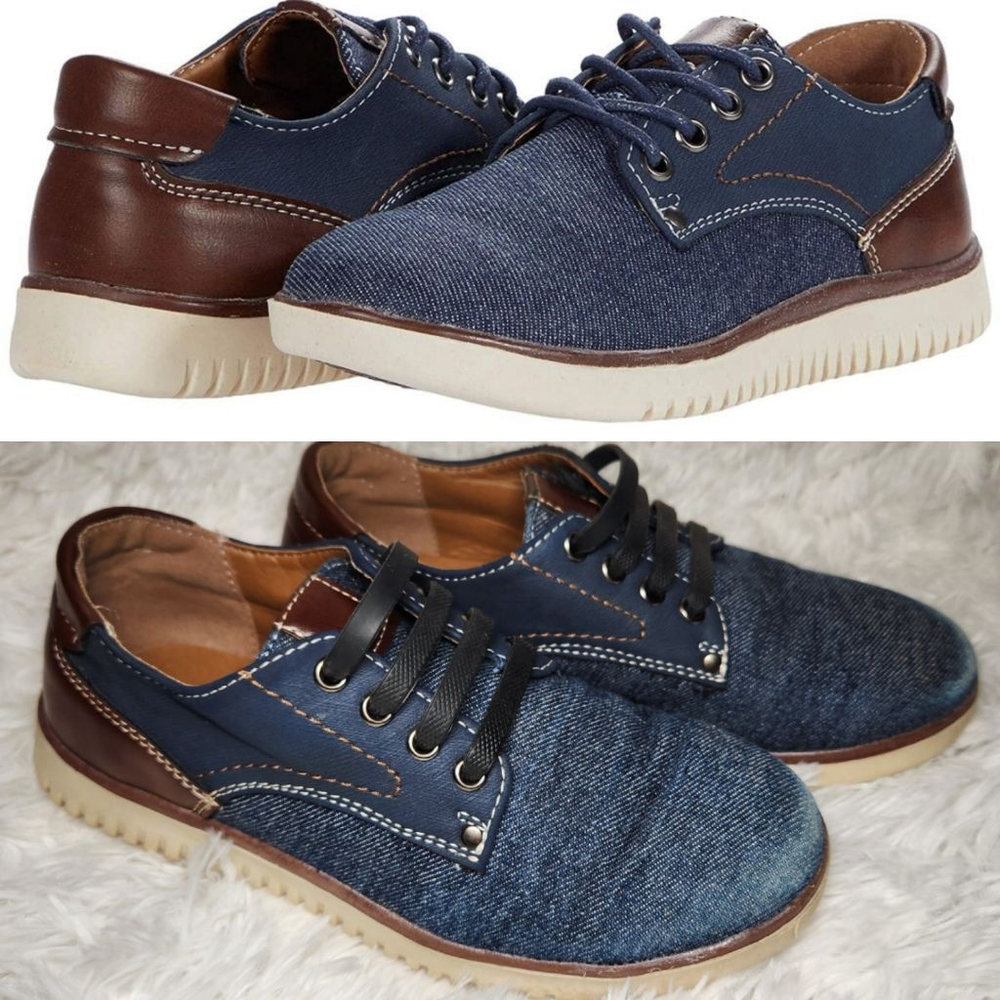 Steve Madden Bennie Denim & Leather Oxford Shoes